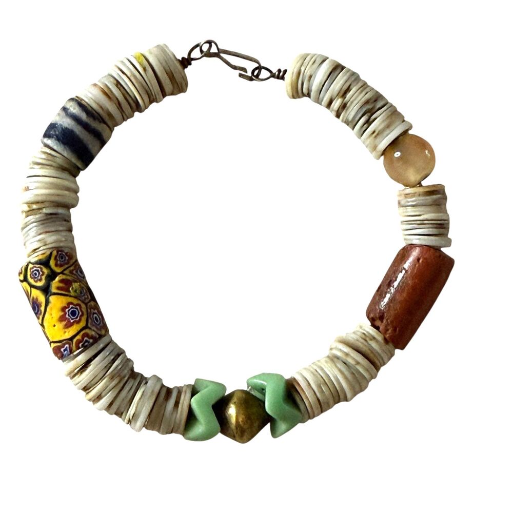 Artisan Stackable Bracelet Bead Shell Wire 8" bv - Picture 2 of 3